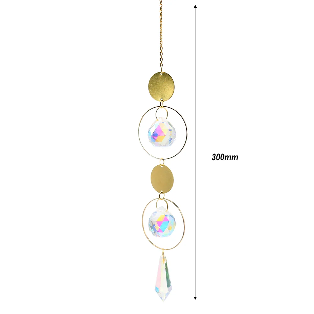 Moon Sun Ball Crystal Suncatcher Hanging Metal Pendant Garden Decor (21)