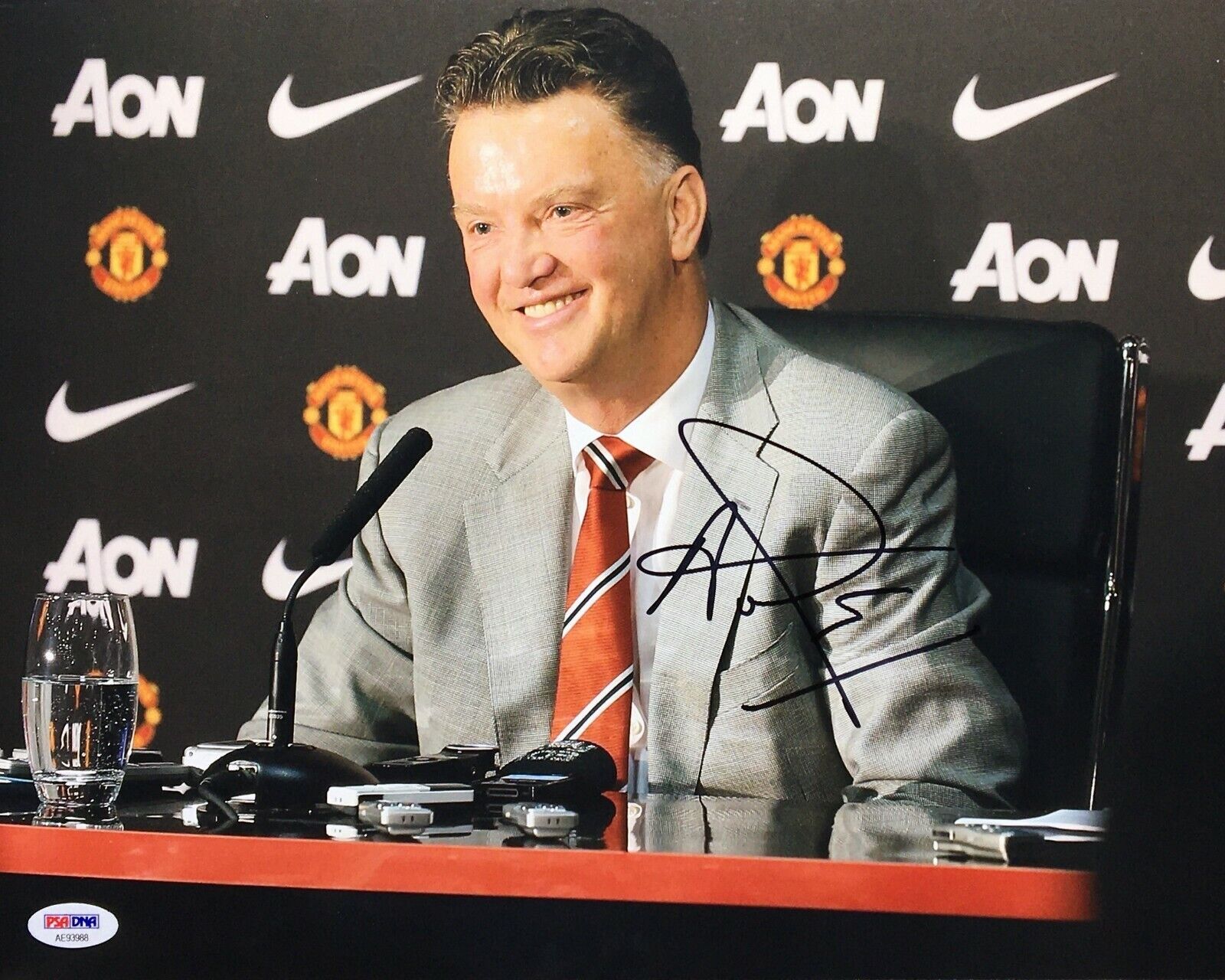 Louis van Gaal Signed 11x14 Photo Poster painting PSA AE93988