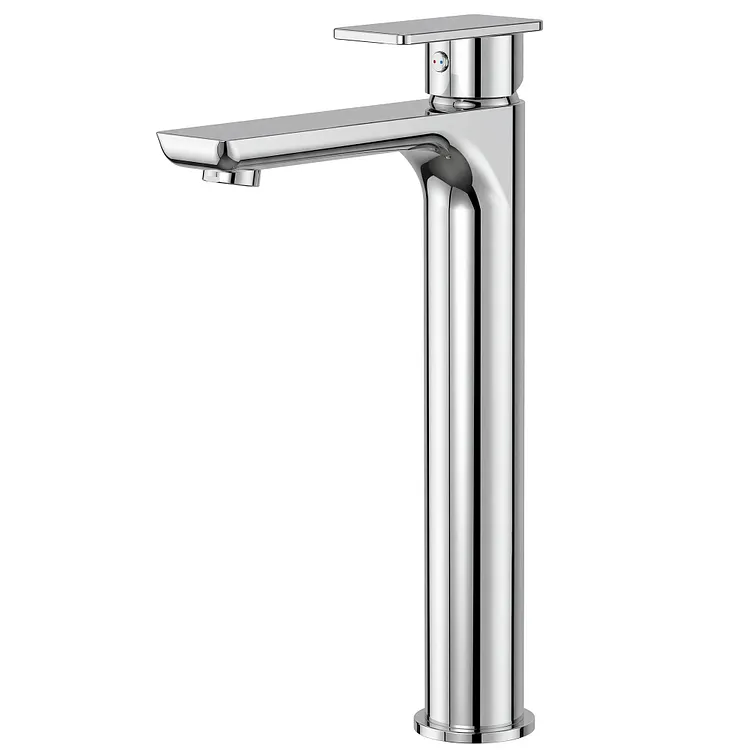 EVERSTEIN Single Handle Tall Bathroom Sink Faucet in Chrome, 12.4" H