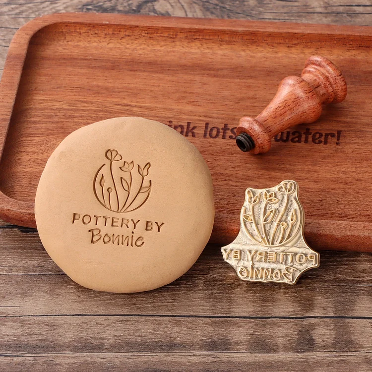 Custom Pottery Stamp for Clay Christmas Gift Personalized Logo Clay Stamp with Your Design, Letter Ceramic Stamps for Pottery Clay to Create Unique Imprints, Clay Potters Lovers Gifts, Polymer Clay Tools 