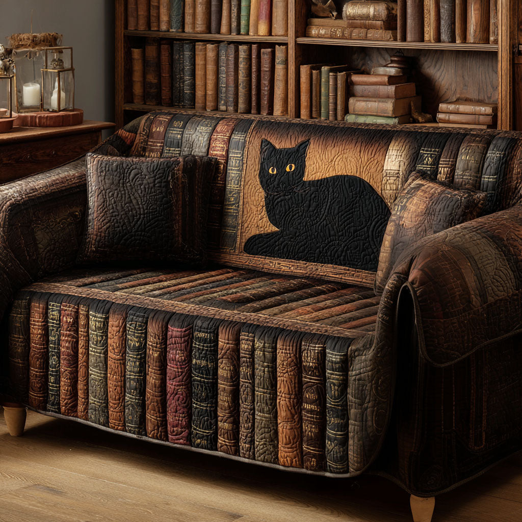 Inked Shadows Quilted Sofa Cover NCU0TV756 everthome