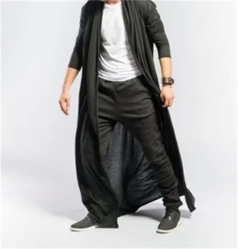 Uveng Uveng And Autumn Thin Men's Mature Long Slim Long Style Long Wind Jacket Casual Fashion Solid Color Men's Top