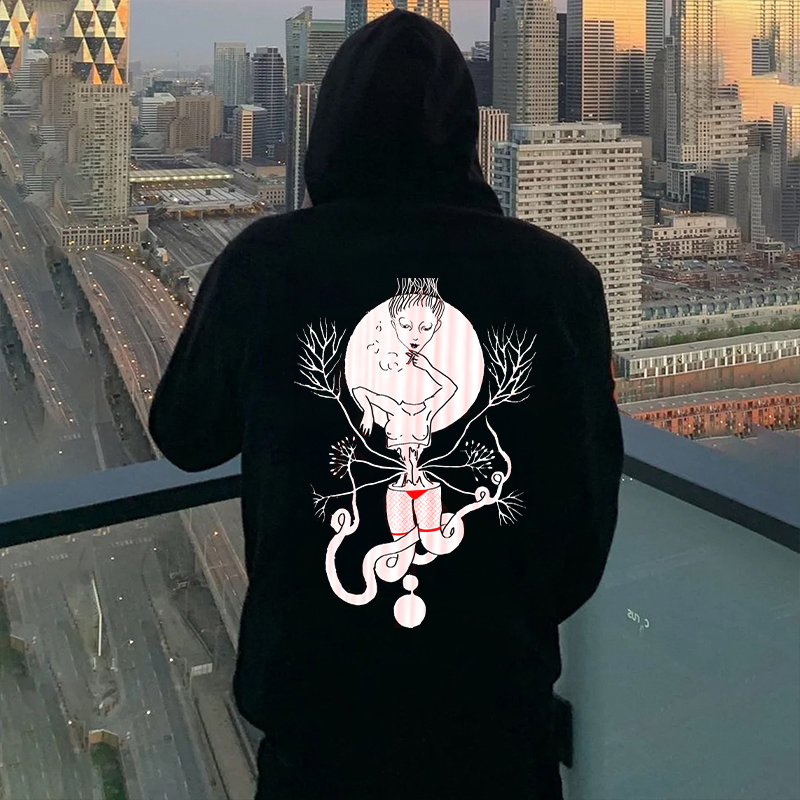 DISMEMBERED WOMAN Casual Graphic Print Hoodie