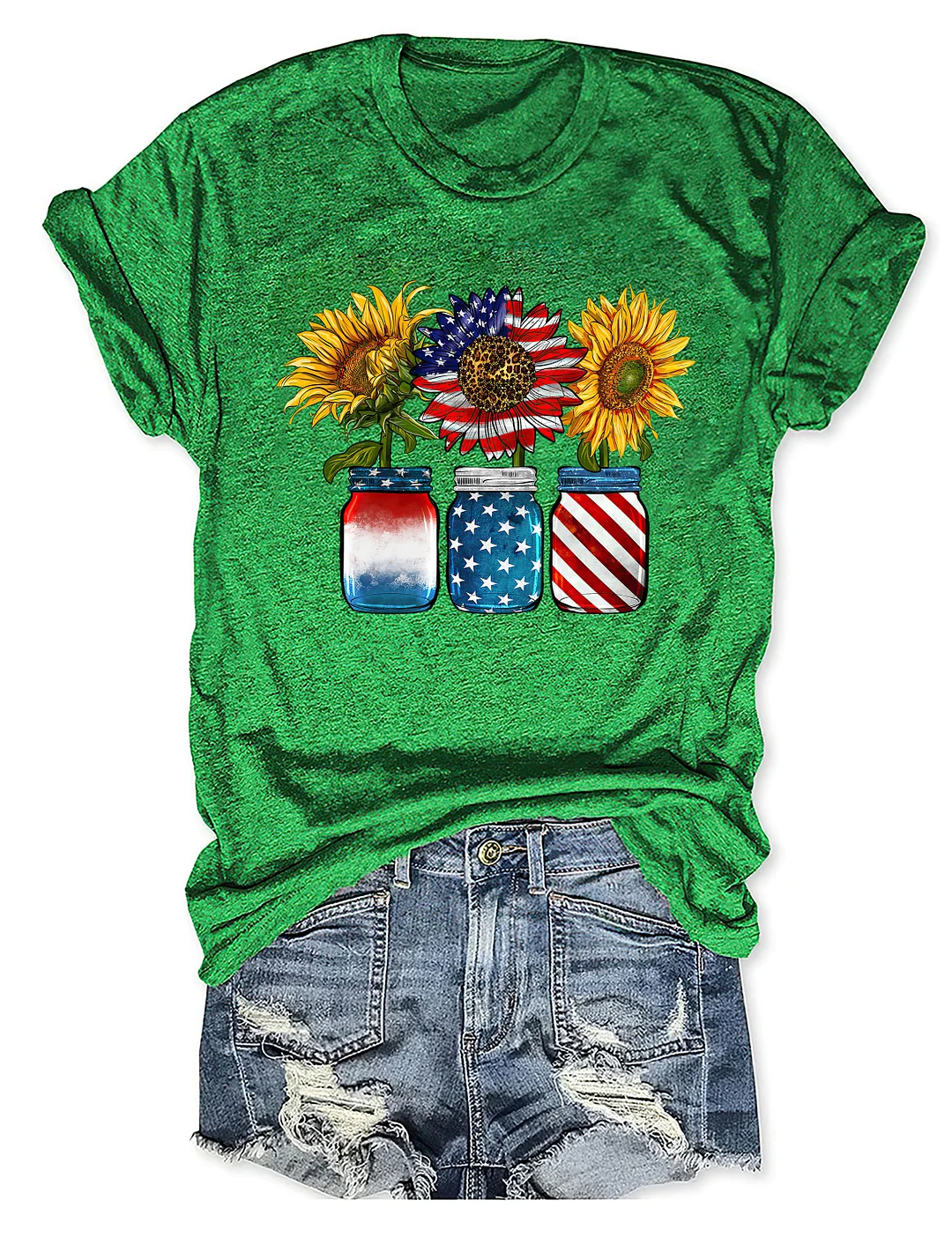 Patritotic Sunflower 4th Of July T-shirt