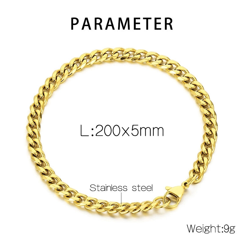 Fashion Hip Hop Stainless Steel Multi-Specification Six-Sided Grinding Men’s And Women’s Jewelry Suit