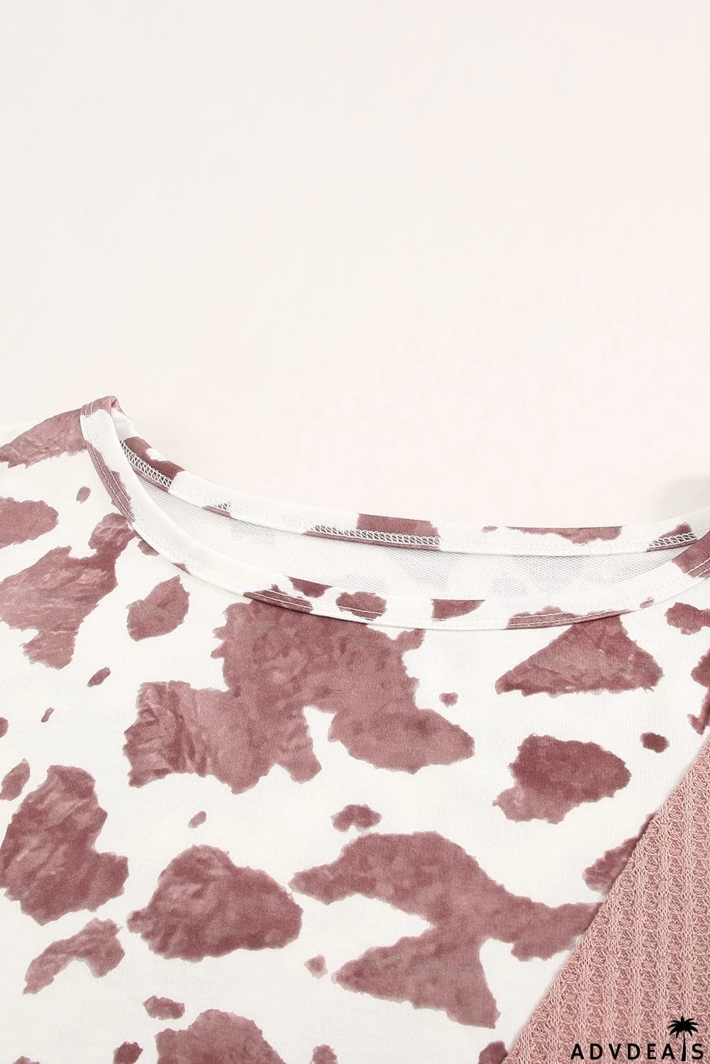 Brown Cow Contrast Asymmetrical Long Sleeve Top