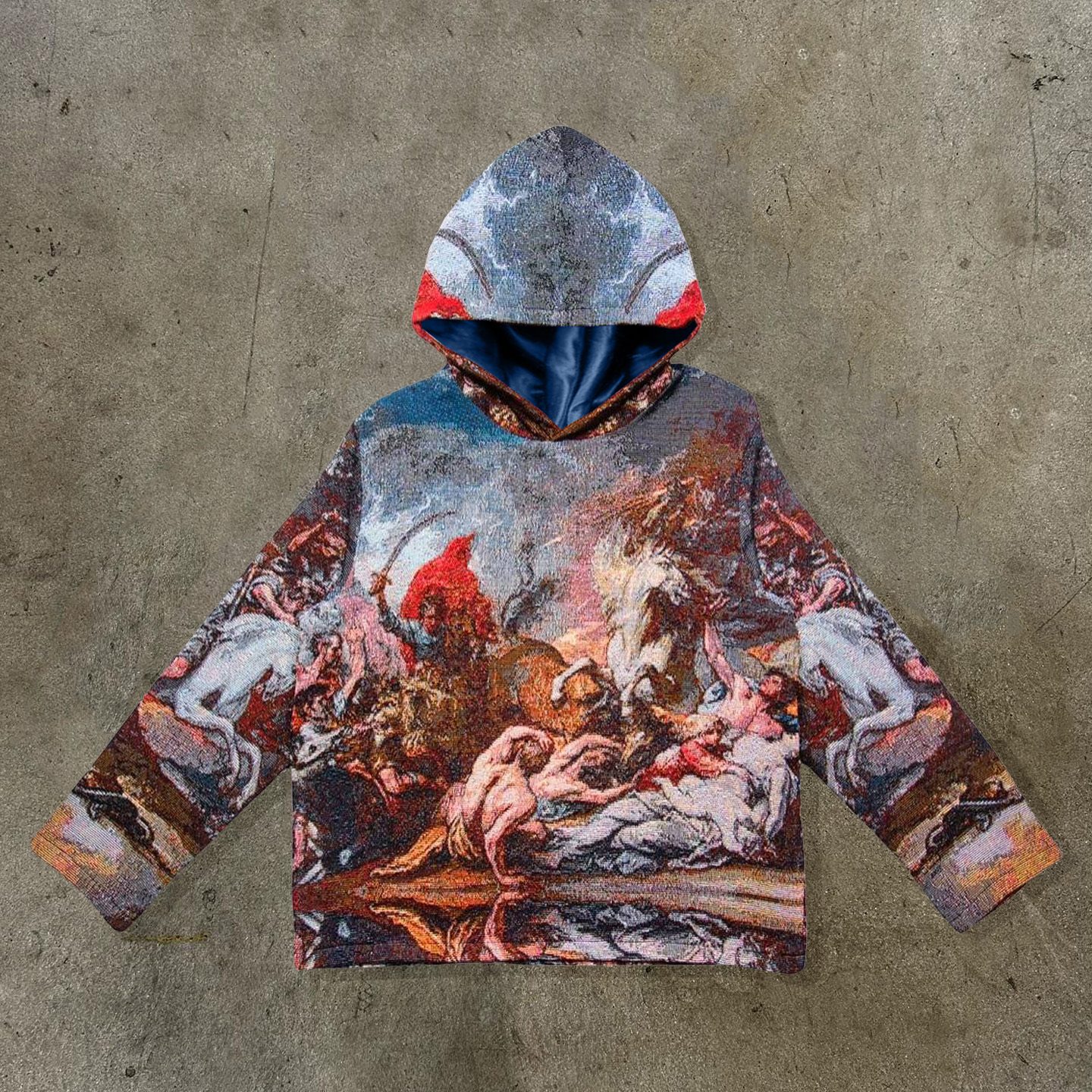 Baroque Print Long Sleeve Hoodies