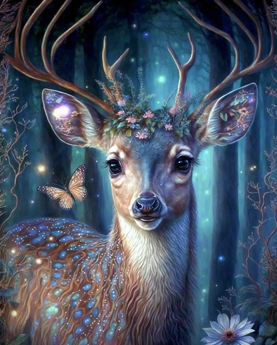 Diamond Painting - Partial Round - Deer