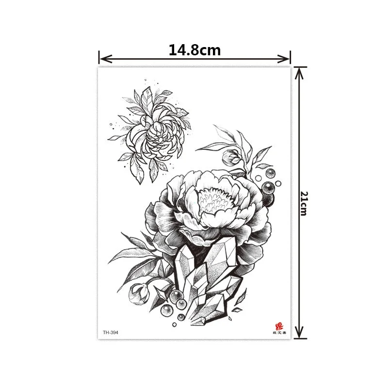 Flower arm tattoo stickers half arm tattoo stickers flower creative tattoo stickers waterproof and durable
