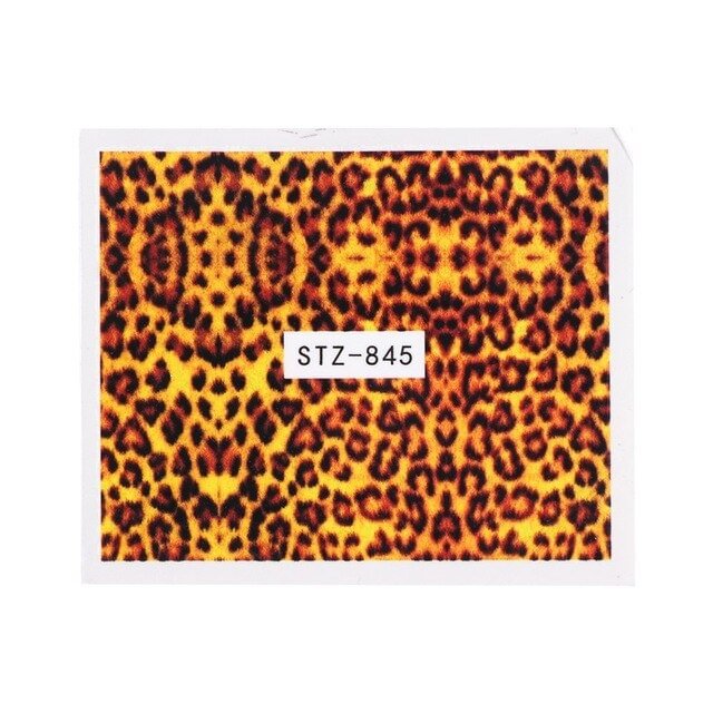 Nail Stickers Water Transfer Fashion Colorful Leopard Print Designs Nail Decal Decoration Tips For Beauty Salons