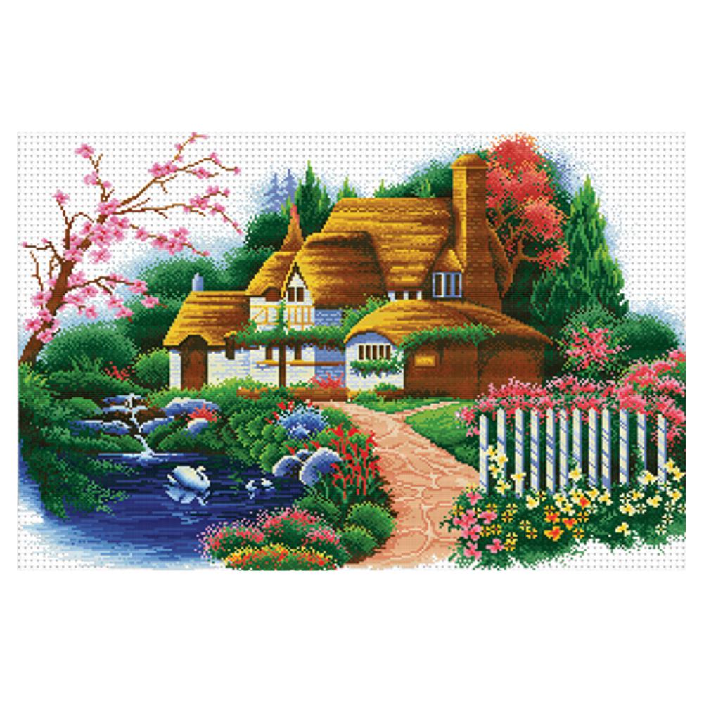 

Dream House - 11CT Stamped Cross Stitch - 78*57cm, 501 Original