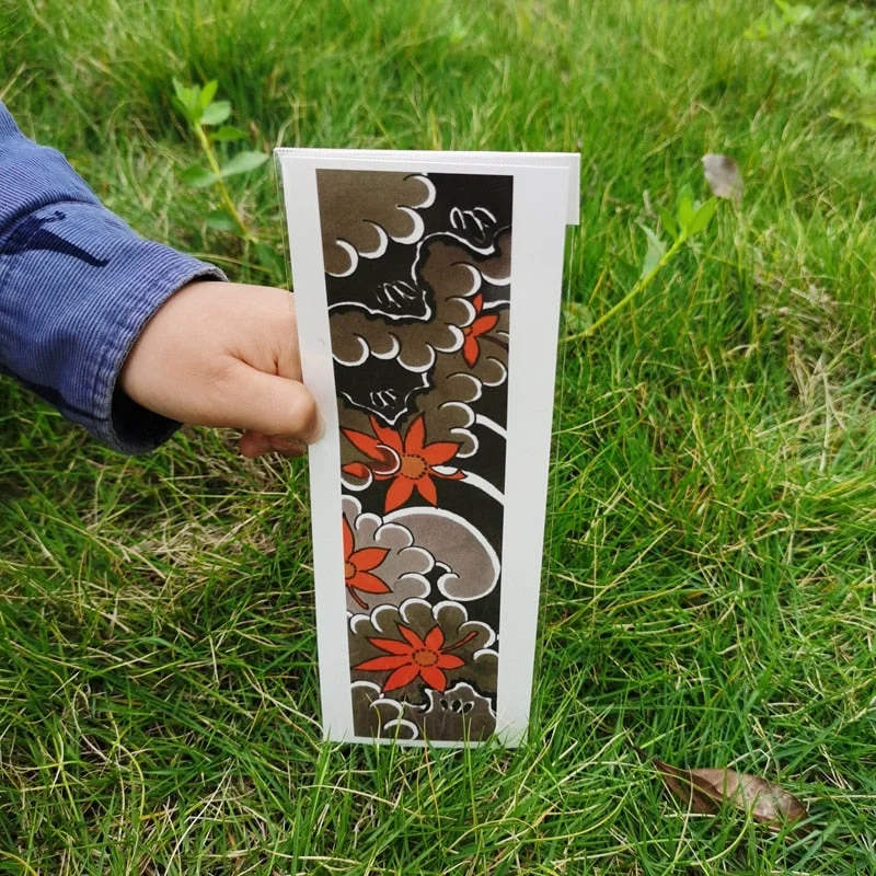 Waterproof Flower Arm Temporary Tattoo Sticker Chinese Wind Arm Ring Wave Art Dec Fake Tattoo Men Women Foot Ring Tattoo Sticker
