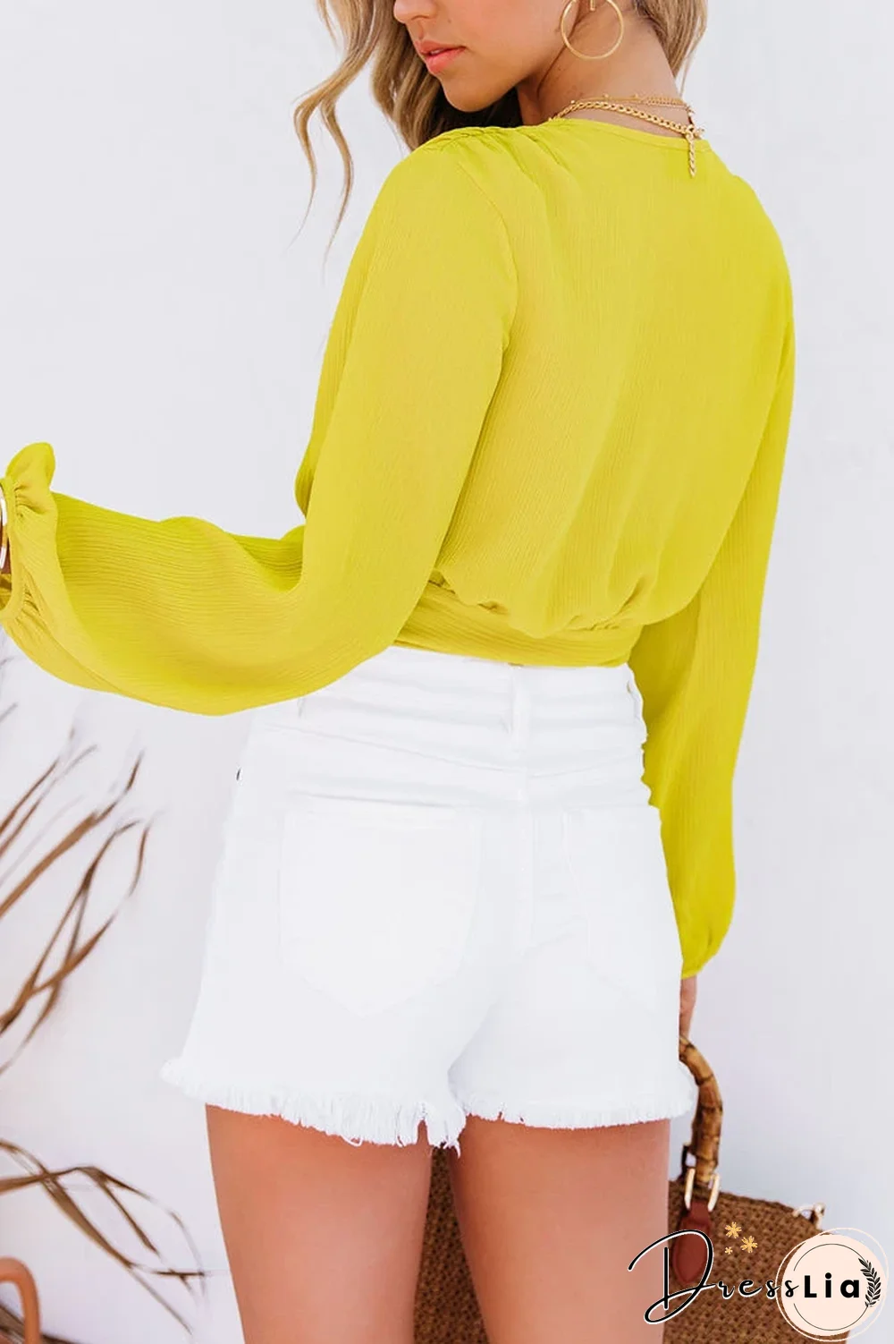 KarliDress Vittoria Tie Front Crop Blouse P12877