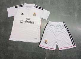 2014-2015 Retro Real Madrid Home Kids Kit Football Shirt Thai Quality