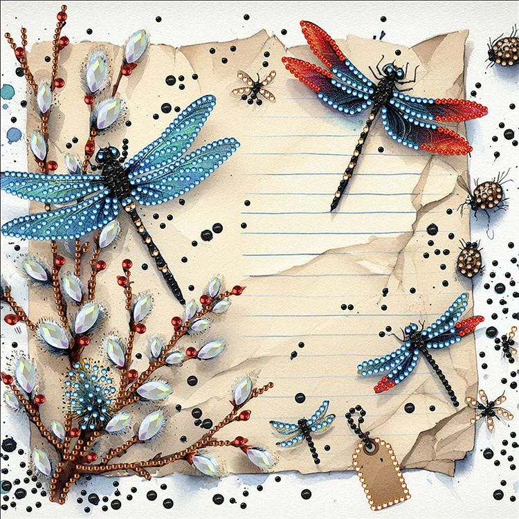 Dragonfly 30*30cm(canvas) Special Shaped Drill Diamond Painting gbfke