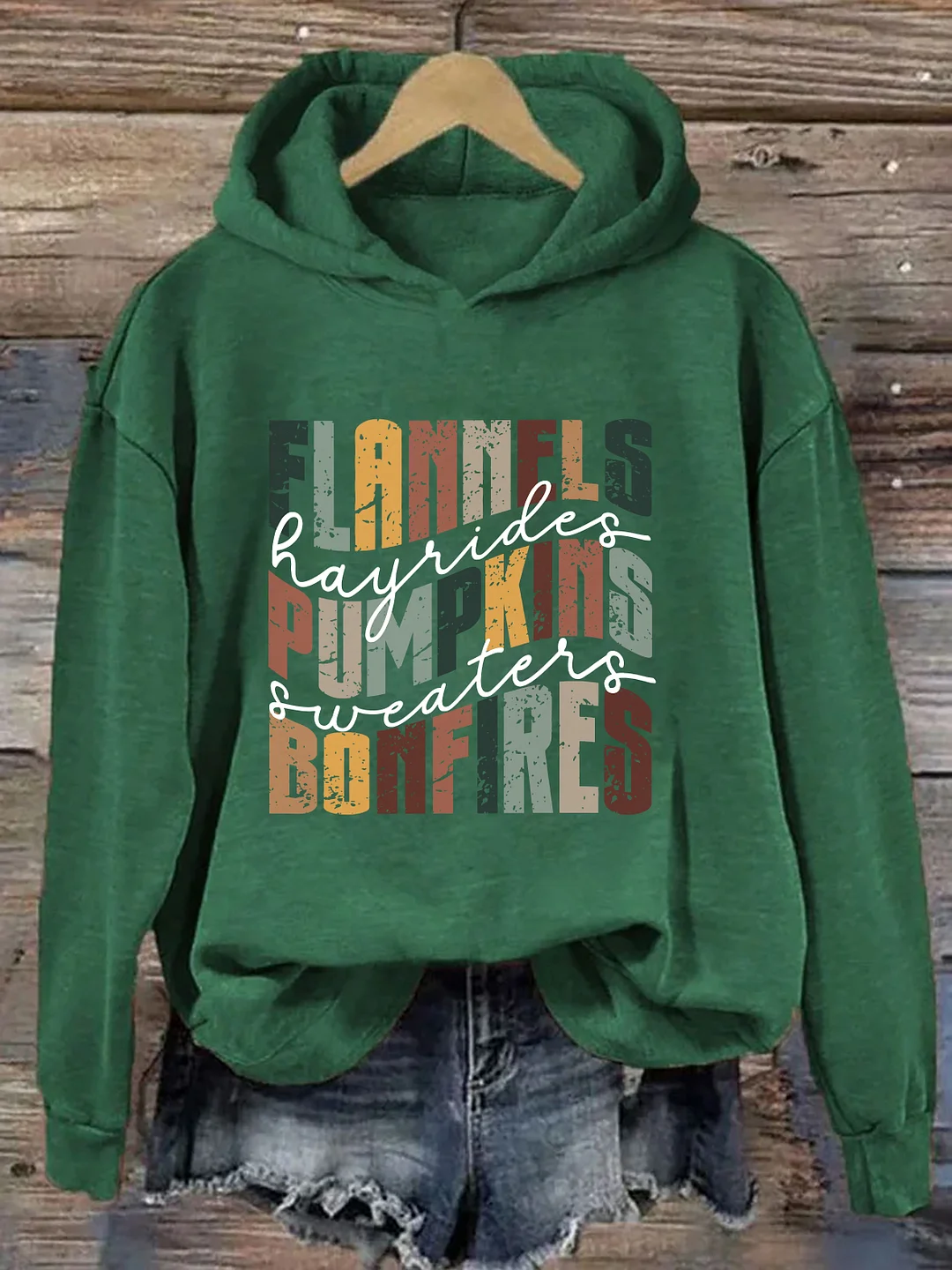 Flannels Hayrides Bonfires Hoodie