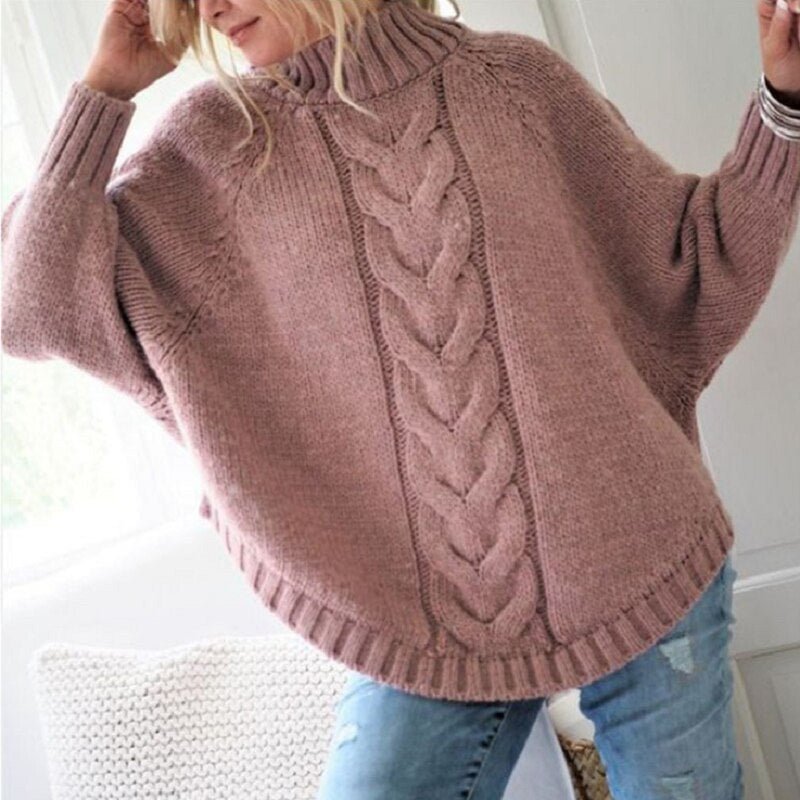 2020 New Sweater Women Turtleneck Women Knitted Turtleneck Winter Cashmere Sweater For Women Warm Sweaters Female Bat Sleeve