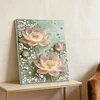 DIY Pearl Painting Pink Lotus for Home Decor with Frame(30x40cm)