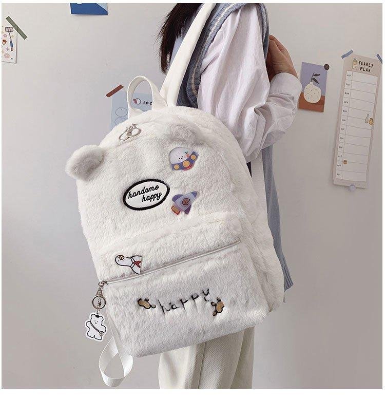 PLUSH BEAR EAR BACKPACK