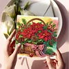 6PCS Xmas Flower DIY Diamond Art Greeting Cards Congratulations Cards & Gifts