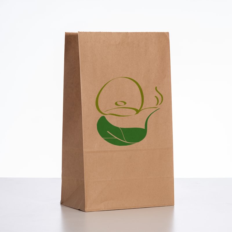 Custom Brown Paper Grocery Bags -7.1" x 4.33" x 12.6"