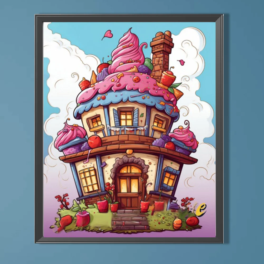 Partial AB Diamond Painting - Full Round Drill - Dessert House(Canvas|45*55cm)