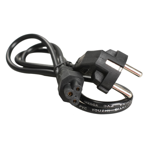 

1M Eu 3 Prong 2 Pin Ac Laptop Power Cord Adapter Cable Black, 501 Original
