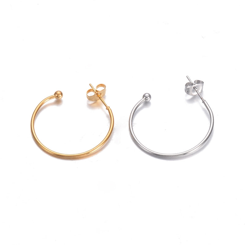 10 PCS/Package 304 Stainless Steel Solid Color Hook Earring Findings