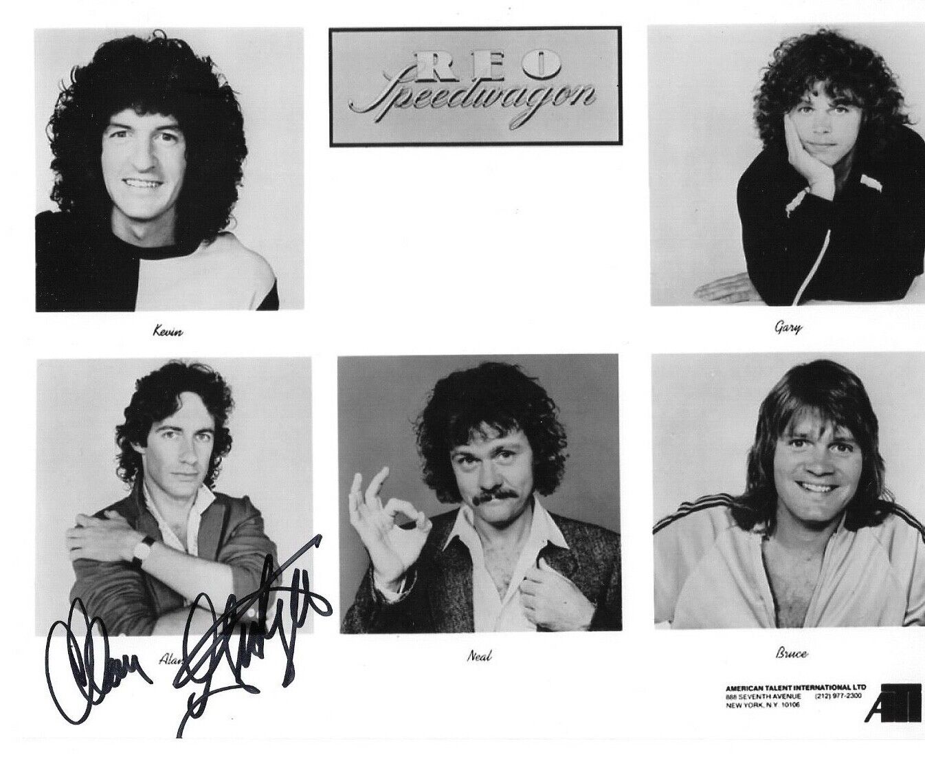 * ALAN GRATZER * signed 8x10 Photo Poster painting * REO SPEEDWAGON DRUMMER * COA * 10