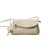 Minimal Neutral Plain Color Leather Cross Shoulder Bag
