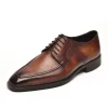 Designer Mens Derby Formal Shoes Genuine Leather