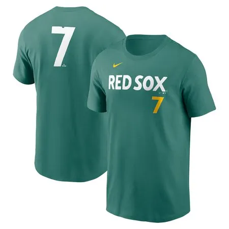Men's Boston Red Sox #7 Masataka Yoshida  Green 2025 City Connect Fuse Name & Number T-Shirt