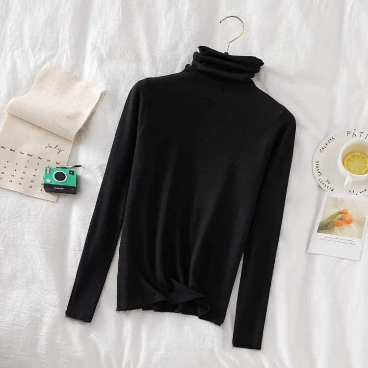 Turtleneck Women Sweaters 2020 Autumn Winter Sweater Knitted Pullover Long Sleeve Woman Sweaters Tops Soft Jumper Pull Femme