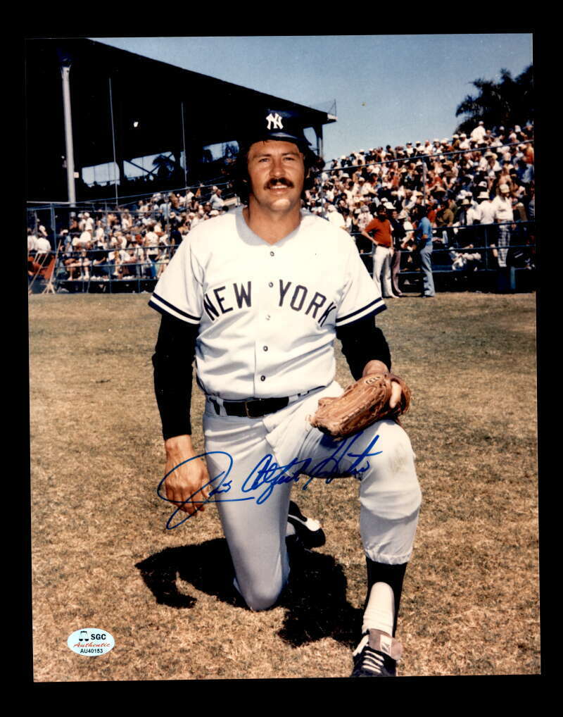 Jim Catfish Hunter BAS Beckett Coa Hand Signed Yankees 8x10 Photo Poster painting Autograph