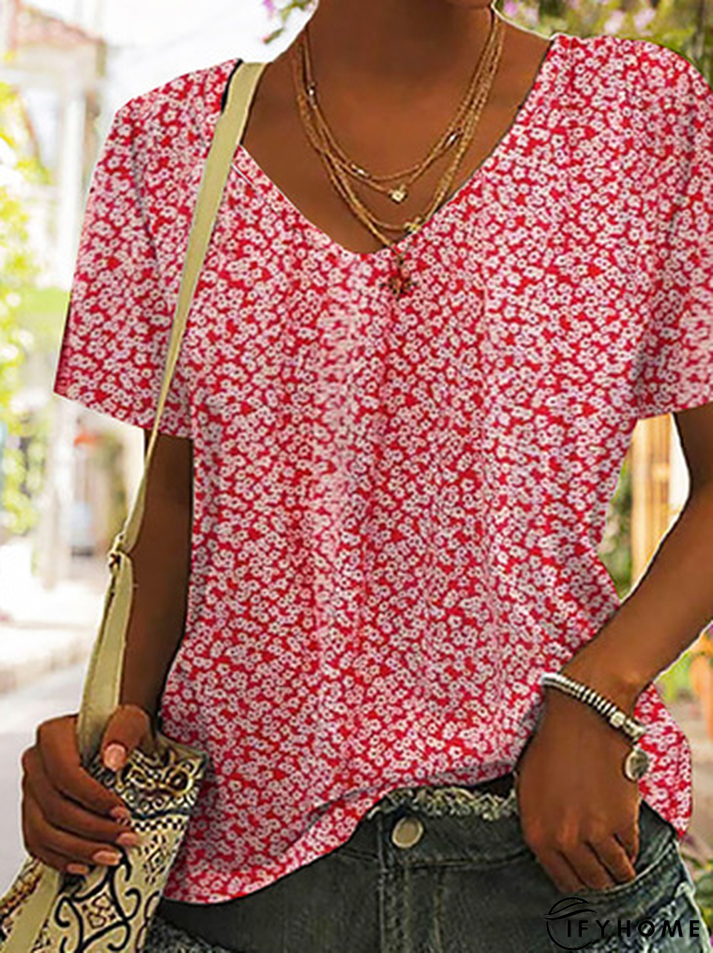 Loose Casual Floral Printed T-Shirt | IFYHOME