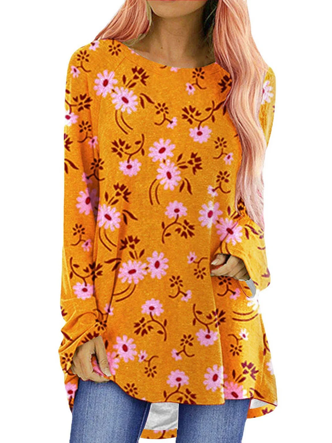 Women Half Sleeve V-neck Solid Color Dress