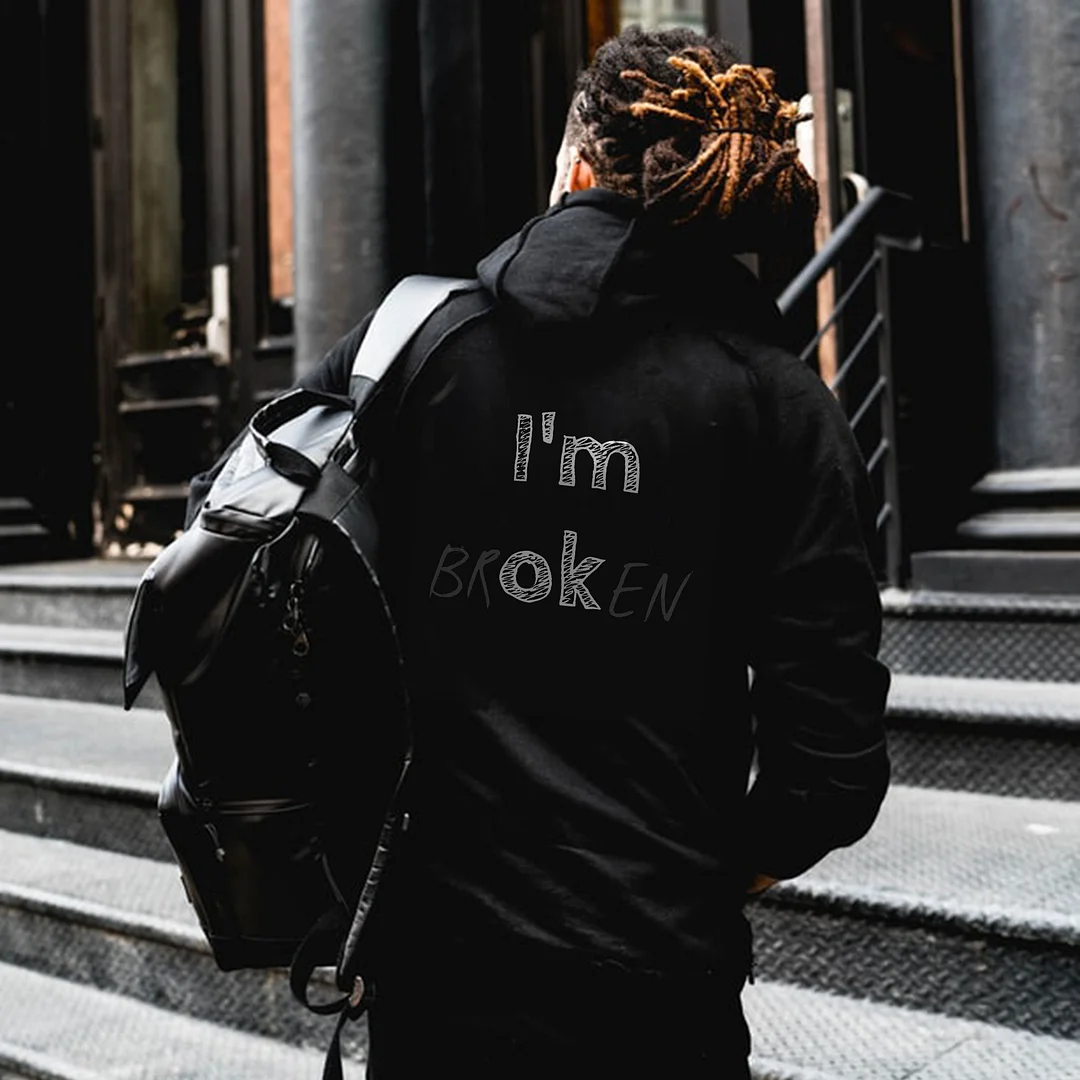 UPRANDY I Am Broken Men's Hoodie -  UPRANDY