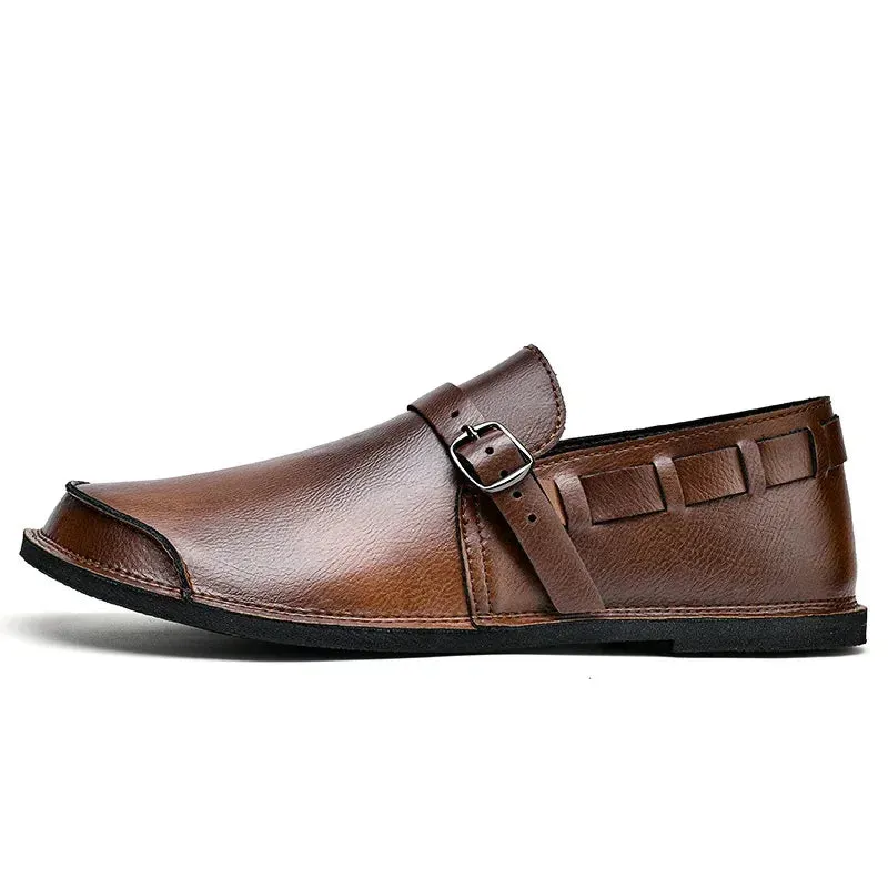 Massimo Men's Burnished Leather Monk Strap Loafers &ndash; Smart Shoes &ndash; view 2