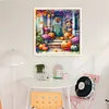 Fall Pumpkin Cottage-11CT Stamped Cross Stitch 50*50cm/19.69*19.69in tapestrymarket