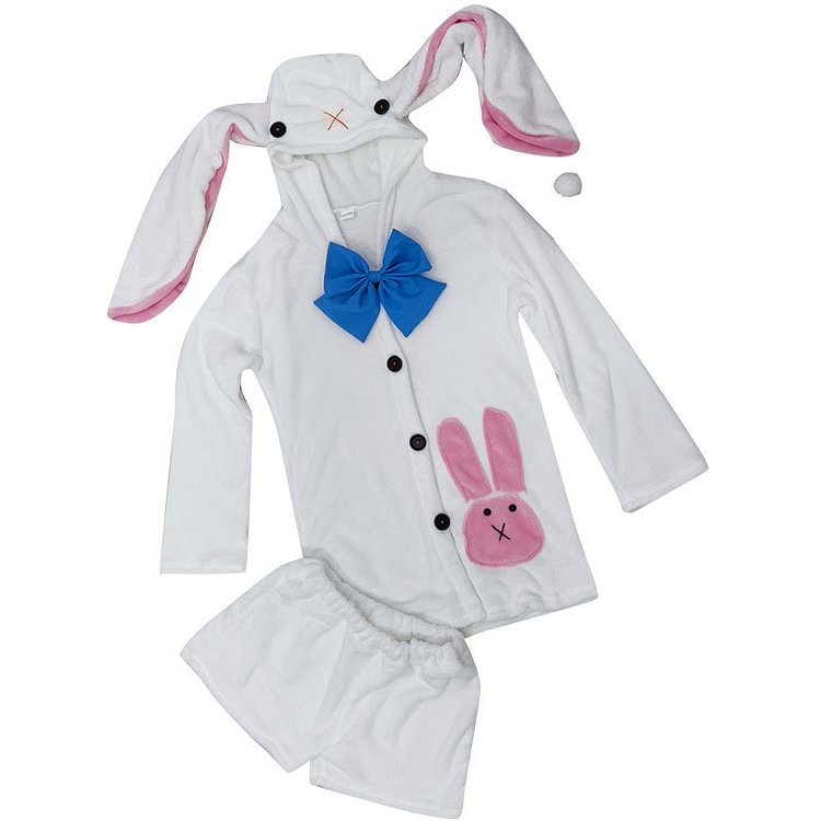Cute Bunny Ears Hooded Pajamas Set - Modakawa modakawa