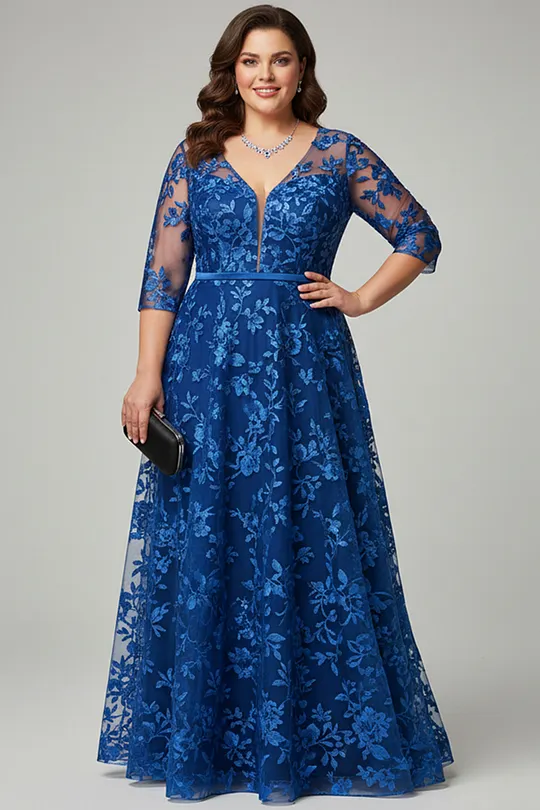 royal blue dresses for women plus size Simple Royal Blue Prom Dresses Plus Size Satin Evening Dresses Green / US0 main image 0