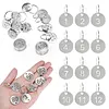 [US Local Warehouse] 25mm Number Tags with Rings 304 Stainless Steel Key ID Tag Hollow Round Metal Numbered Labels 1 To 500 for Restaurant Bar and Cafes