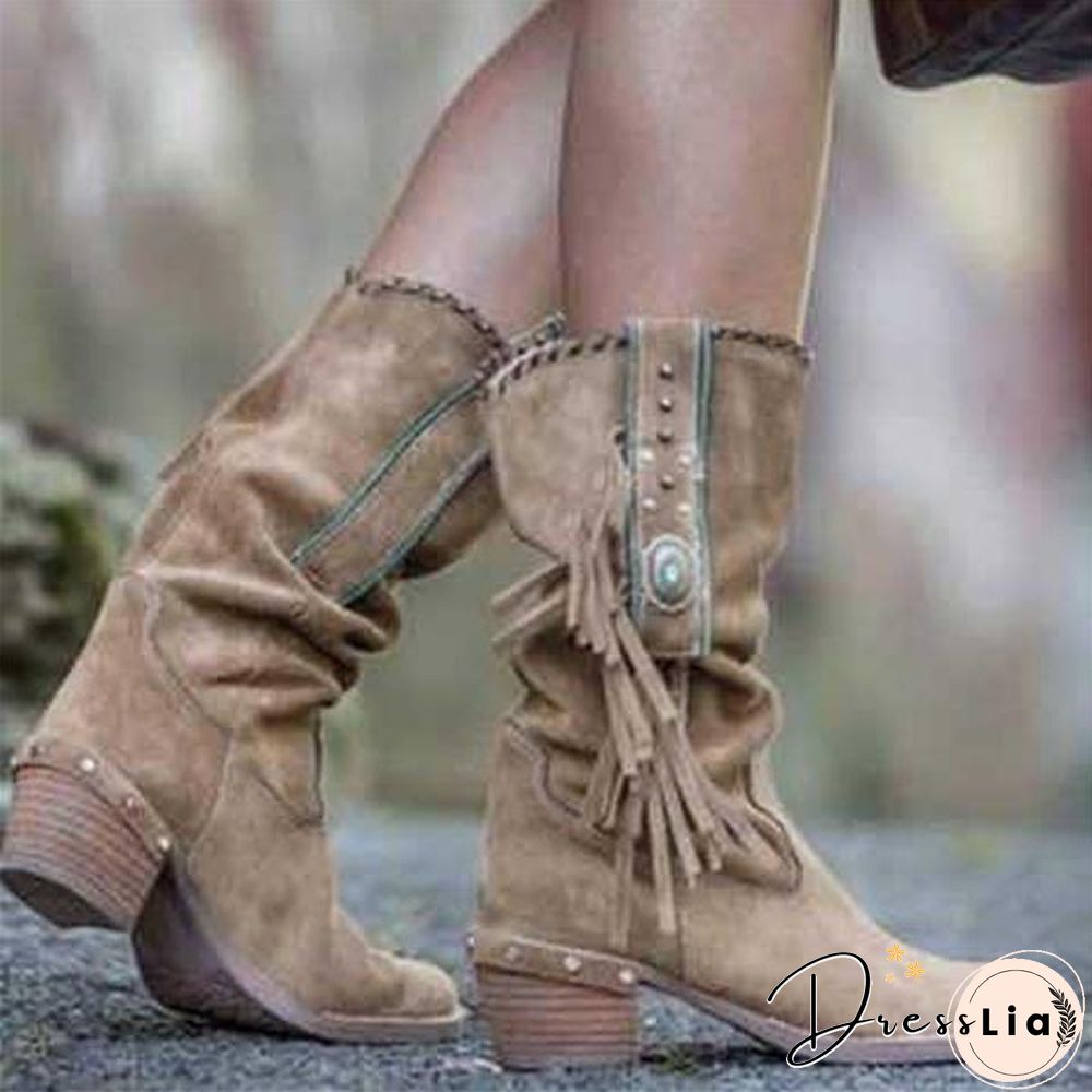 Retro Women Tassels Boot