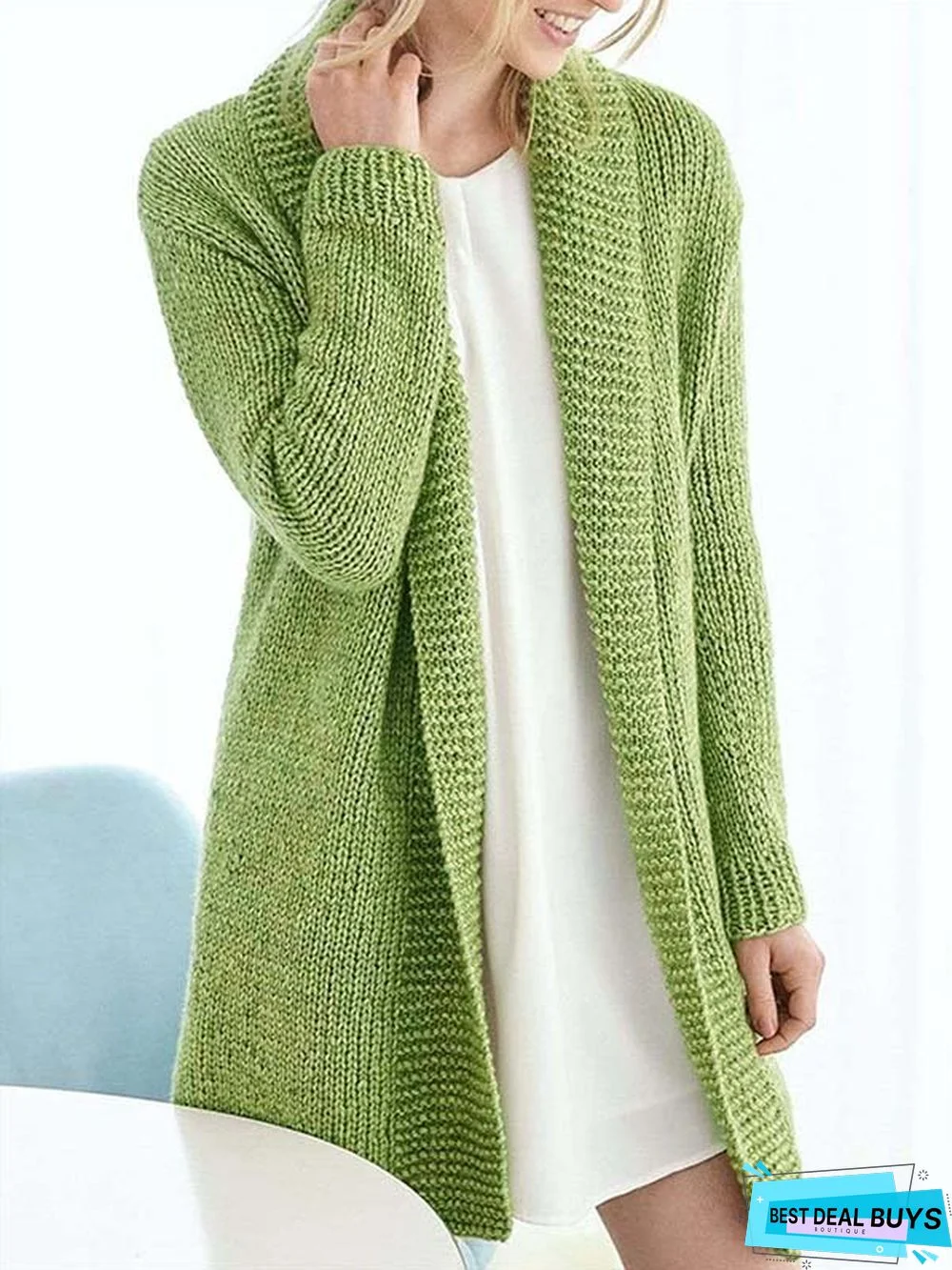 Plain Casual Loose Sweater Coat