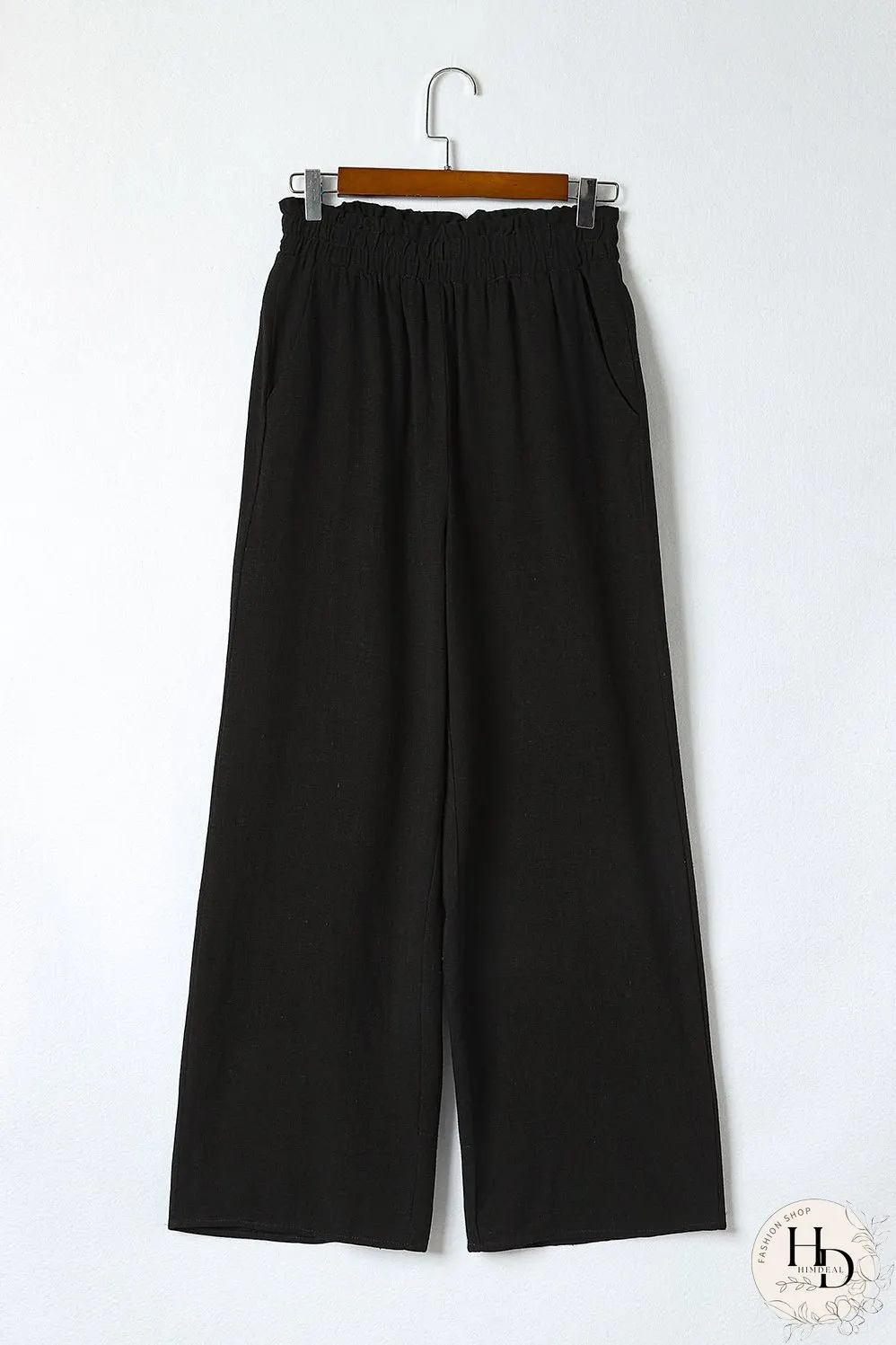 Double Take Elastic Waist Straight Leg Pants with Pockets