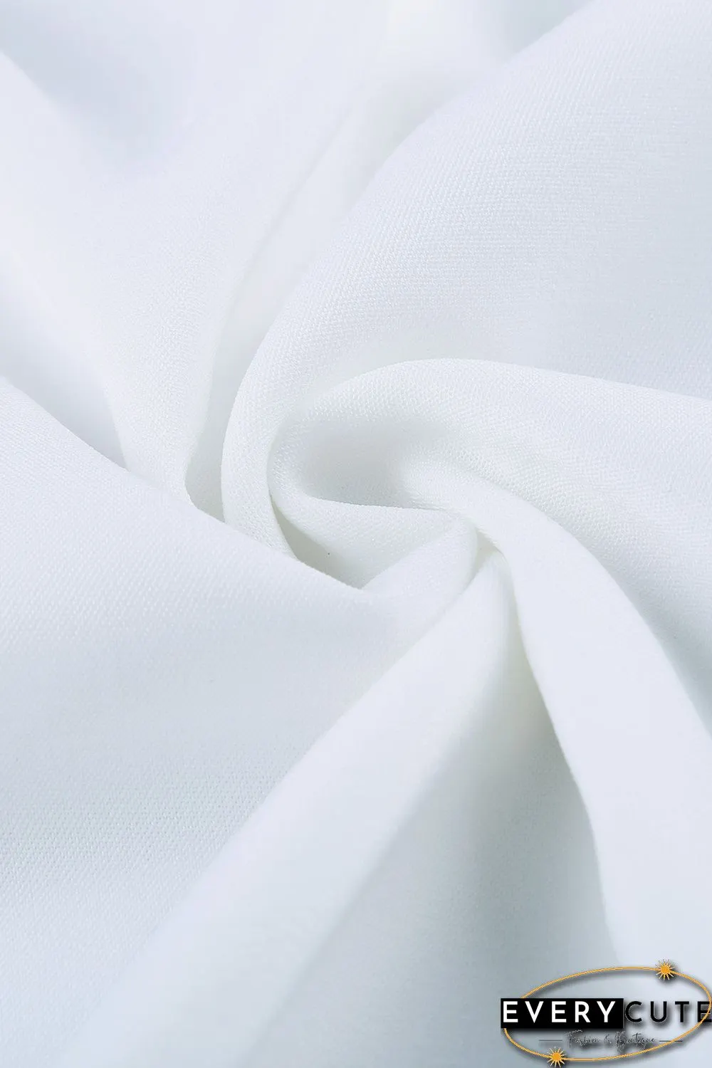White V Neck 3/4 Sleeve High Low Hem Shirt