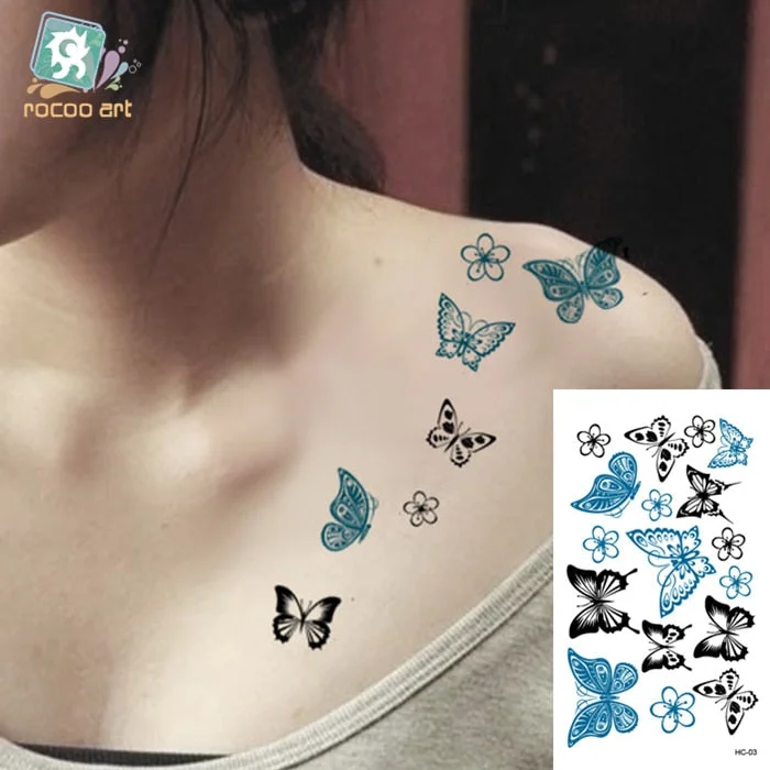 Small Temporary Tattoo Sticker G-dragon Same Black Smiling face Cat Star Pattern Water Transfer Body Art Fake Tatoo Women