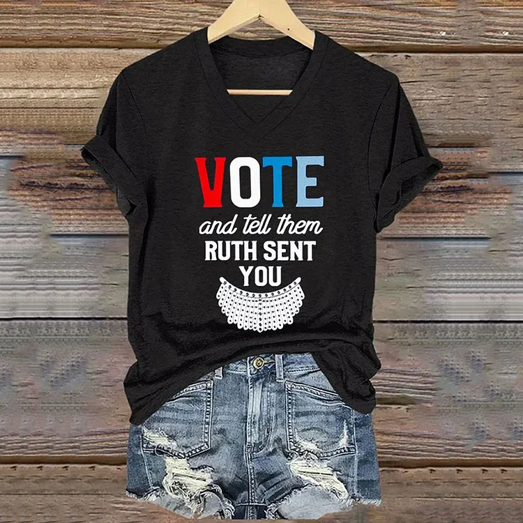 Comstylish Women's Vote Like Ruth Sent You Print T-Shirt