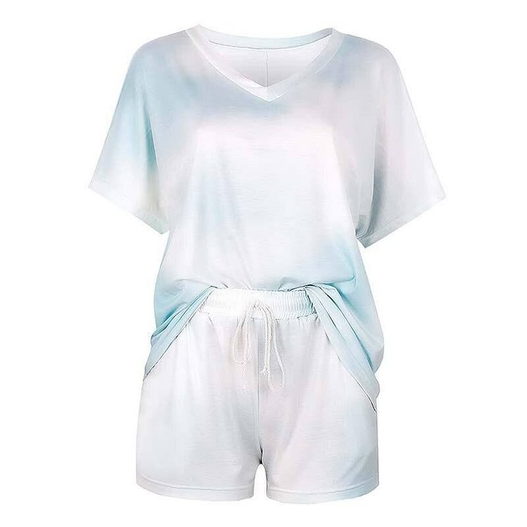 2 Piece Set Lounge Wear Tie Dye Tracksuit Lounge Set for Women Shorts Matching Sets Tie Dye Two Piece set Top and Pants
