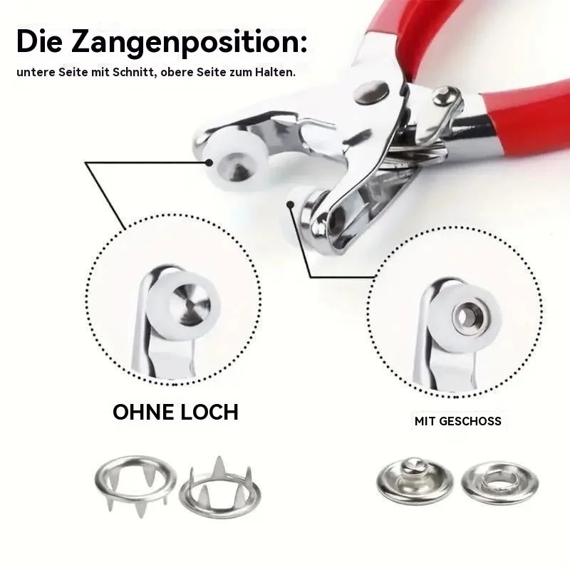 🧵 N&auml;hset mit 200 Metallkn&ouml;pfen &ndash; inklusive Handzange